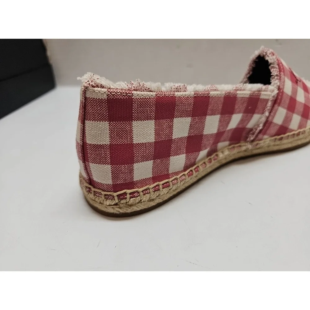 COACH‎ CELINA GINGHAM ESPADRILLE STRAWBERRY/CHALK SHOES WOMEN'S SIZE 11